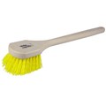 Weiler 20" Utility Scrub Brush, Yellow Polypropylene Fill, Long Handle 79109